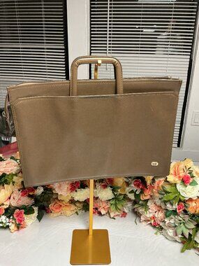 Vintage Hit Brown Structured Briefcase Portfolio Laptop Document Work Bag
